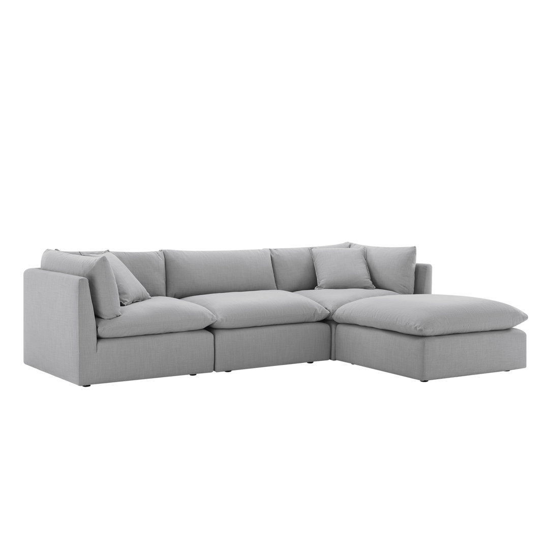 Annabella 4 - Piece Modular Upholstered Reversible Chaise Sectional 